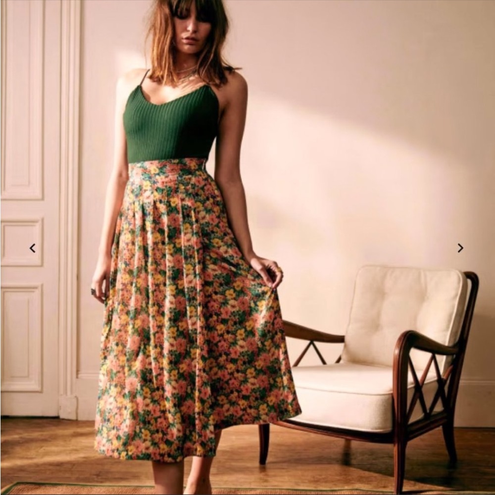 Floral Midi Skirt - Multicolor